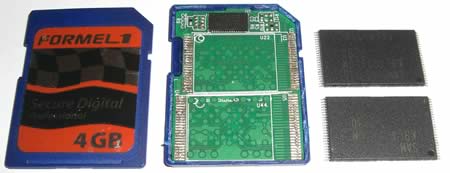 SD-Card ausgelötete SD Chips